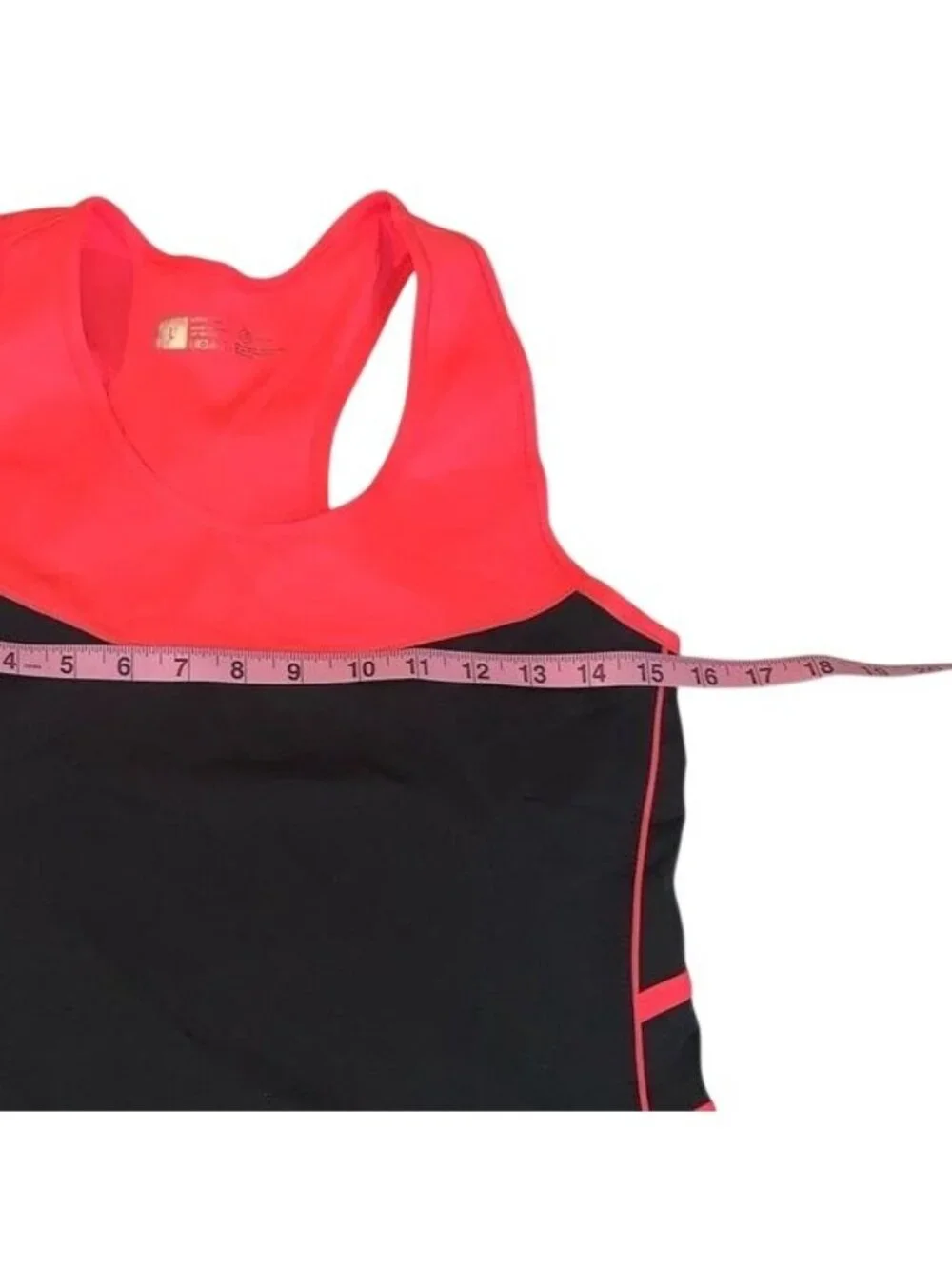 Active Wear Racerback Tank Top Black & Red Large Polyester/Spandex Womens Athlet - Picture 7 of 7